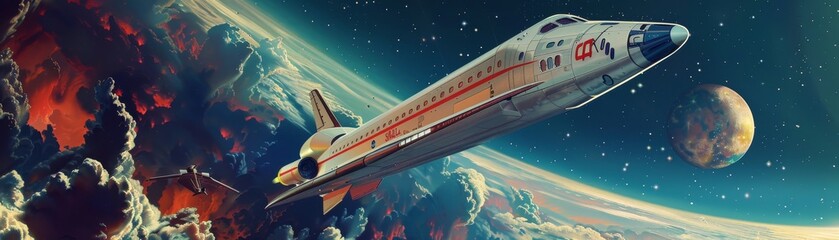 Dreams of the cosmos come to life in this space tourism poster, inviting civilians to the final frontier that awaits.