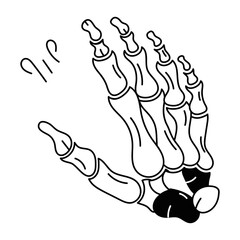 Get this doodle icon of skeleton wrist