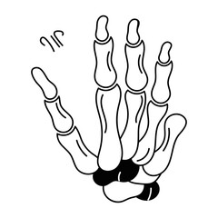 Fototapeta premium Check this doodle icon of ossified hand 