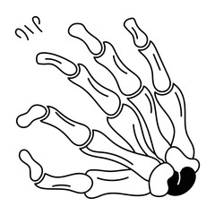 Get this doodle icon of carpal bones