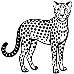 Tiger cartoon vector illustration mascot,cheetah Tiger silhouette,vector,icon,svg,characters,Holiday t shirt,black Tiger cartoon drawn trendy logo Vector illustration,cheetah cartoon on a white backgr