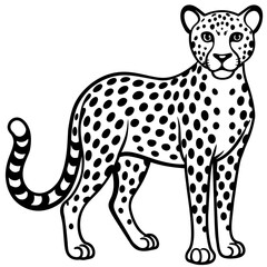 Tiger cartoon vector illustration mascot,cheetah Tiger silhouette,vector,icon,svg,characters,Holiday t shirt,black Tiger cartoon drawn trendy logo Vector illustration,cheetah cartoon on a white backgr