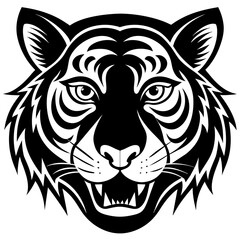 Tiger cartoon vector illustration mascot,cheetah Tiger silhouette,vector,icon,svg,characters,Holiday t shirt,black Tiger cartoon drawn trendy logo Vector illustration,cheetah cartoon on a white backgr