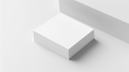 White blank business card mockup on white background