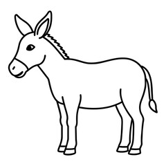Naklejka premium donkey vector illustration mascot,donkey silhouette,vector,icon,svg,characters,Holiday t shirt,black donkey cartoon drawn trendy logo Vector illustration,donkey cartoon on a white background,eps,png,l