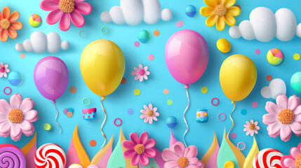 3d holiday birthday party background