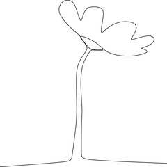 continuous line of simple flowers