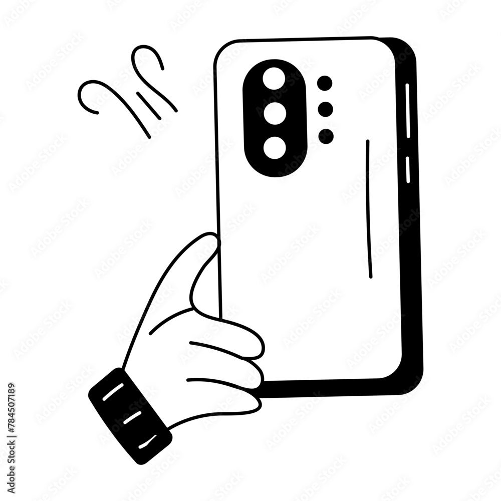 Sticker Ready to use doodle icon of handheld device 