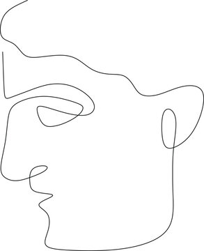 continuous line of cool woman's face