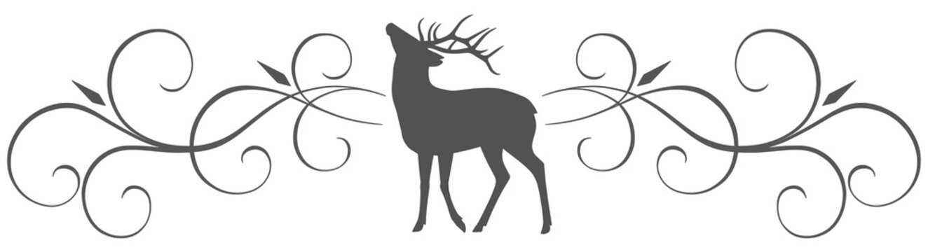 Horizontal pattern with a deer in the center