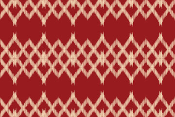 Traditional Ethnic ikat motif fabric pattern geometric style.African Ikat embroidery Ethnic oriental pattern red background wallpaper. Abstract,vector,illustration.Texture,frame,decoration.