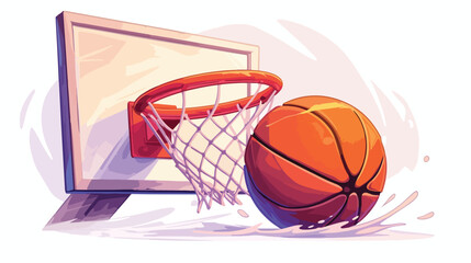 Sports articles. mesh or basketball basket. vector