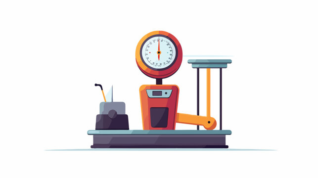 Sports articles.weighing machine. vector image whit