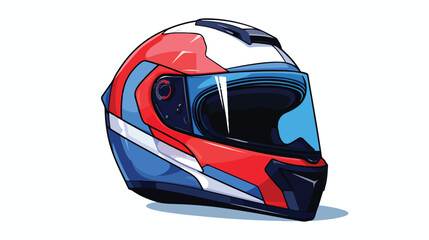 Sports racing motorcycle helmet. vector illustration