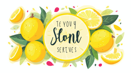 Squeeze the day inspirational print with lemon vector