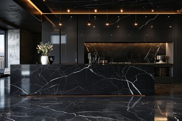 Visuals highlighting the unique veining structures of marble, featuring natural variations in color and pattern that create a sense of movement and visual interest - 784509780