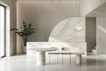 Visuals showcasing the timeless beauty of white marble, with its clean and polished appearance that adds a touch of refinement to architectural and design applications - 784509936