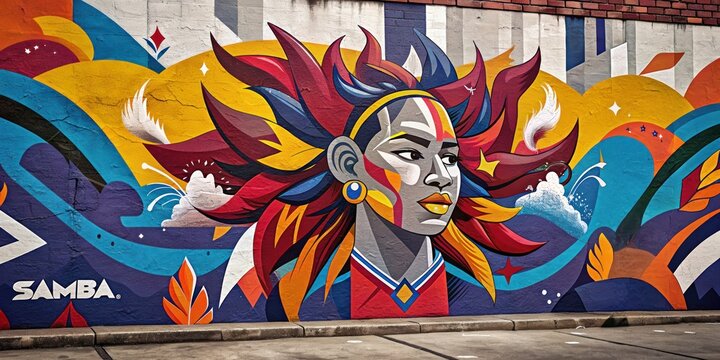 Graffiti art featuring a scary skull face with fiery wings graffiti against a wall, showcasing beauty, fashion, and nature in a vibrant illustration

