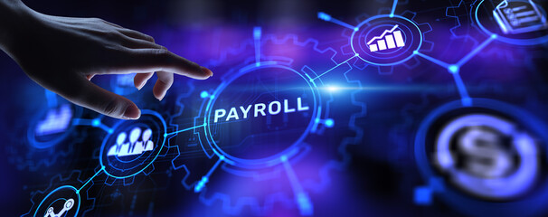 Obraz premium Payroll Business finance concept on virtual screen.