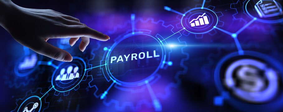 Payroll Business finance concept on virtual screen.