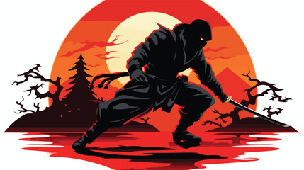 Stealthy ninja clipart shadow warrior graphic marti