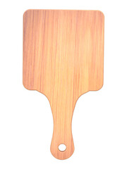 3D realistic of empty wooden plate or chopping board, wooden pizza or bread cutting board.