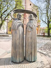 Statues of Stefan Moyses and Karol Kuzmany - obrazy, fototapety, plakaty