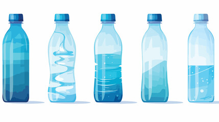 Still water in plastic bottle. Bottled water on whi