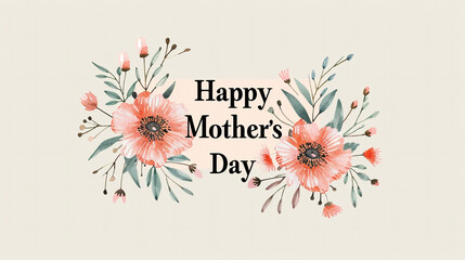 happy mother day card with flowers decoration for Mother's day or sale shopping special offer banner. Best Mom ever greeting card - obrazy, fototapety, plakaty
