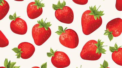 Strawberry fruit seamless pattern background 2d flat