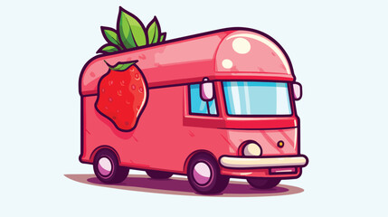 Strawberry milk box icon cartoon vector illustration