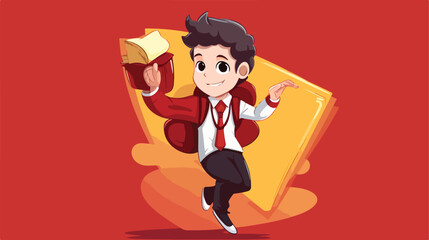 Student cartoon theme elements 2d flat cartoon vact