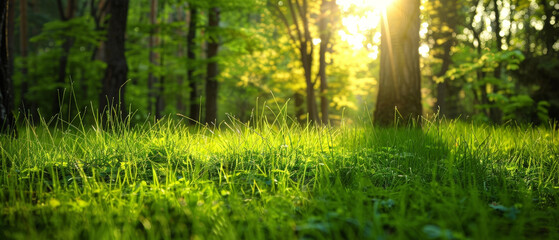 Fototapeta na wymiar A lush green field with a tree in the background