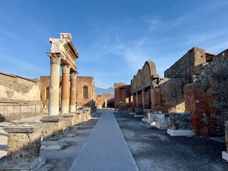 Ruins of Pompeii without people. Pompeii, Campania, Italy