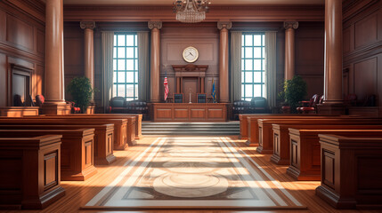  The courtroom for sentencing.
