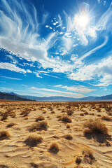 Vast Nevada Desert under Clear Blue Skies: A Testimony to the State's Unique Weather