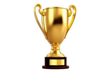 Winner golden trophy cup on transparent background. Triumph champions, celebration sports winner awards.