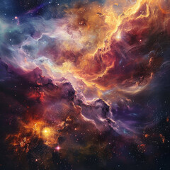The colors are bright and the stars are scattered throughout the sky
