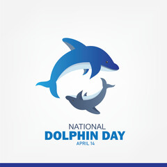 Obraz premium vector graphic of national dolphin day good for national dolphin day celebration. flat design. flyer design. flat illustration. design simple and elegant