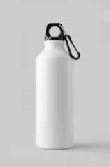 Poster White reusable water bottle mockup. © Shablon