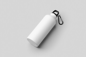 White reusable water bottle mockup.