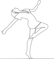 continuous line of women exercising