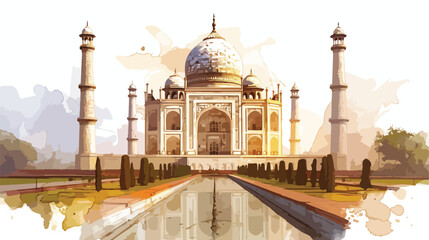 Fototapeta na wymiar Taj Mahal Mausoleum in Agra Uttar Pradesh India. Wa