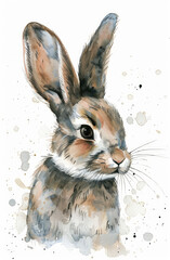 Nursery decor showcasing a charming baby bunny in soft watercolors