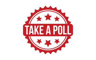 Take A Poll Stamp. Red Take A Poll Rubber grunge Stamp