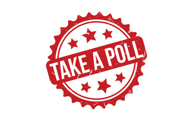 Take A Poll Stamp. Red Take A Poll Rubber grunge Stamp