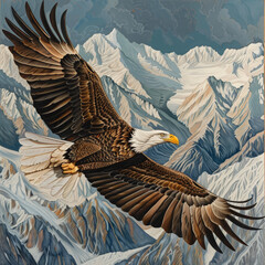 "Eagle spreading its wings, a breathtaking and majestic sight as the mighty bird takes flight, soaring through the sky with grace and power, symbolizing freedom and strength."






