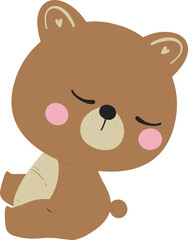 brown bear sitting down