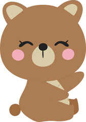 brown bear sitting down