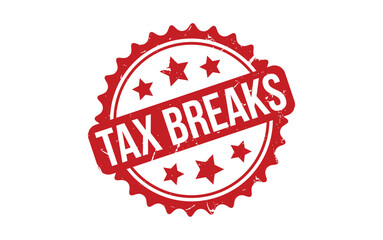 Tax Breaks Stamp. Red Tax Breaks Rubber grunge Stamp